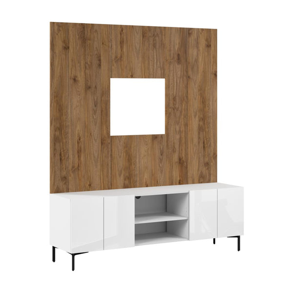 71W Modular Entertainment Center with TV Stand and Small Wall Panel