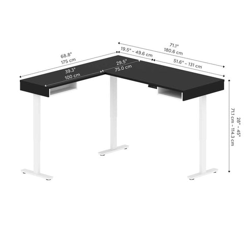 72W L-Shaped Standing Desk