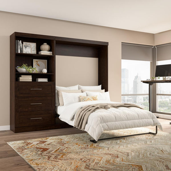 Full Murphy Bed and Shelving Unit with Drawers (95W)