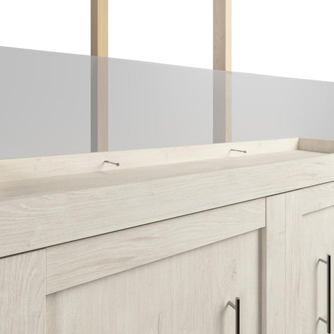 Queen Murphy Bed and Shelving Unit with Drawers (90W)