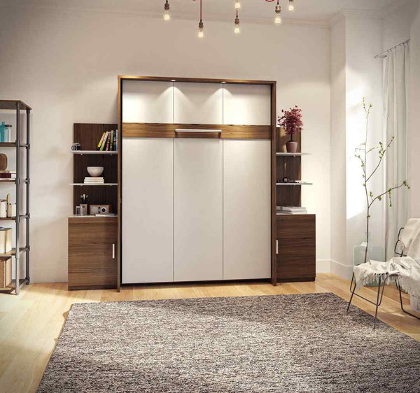 Queen Murphy Bed with Floating Shelves (104W)