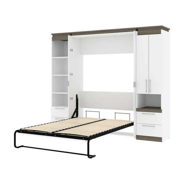 Full Murphy Bed and Narrow Storage Solutions with Drawers (99W)
