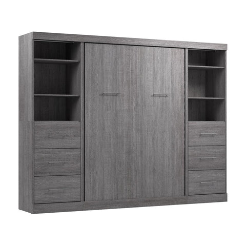 Full Murphy Bed and 2 Closet Organizers with Drawers (109W)