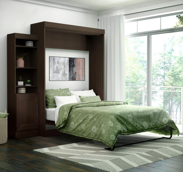 Queen Murphy Bed with Mattress and 1 Storage Unit (86W)