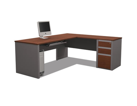 L-Shaped Desk with Assembled Pedestal