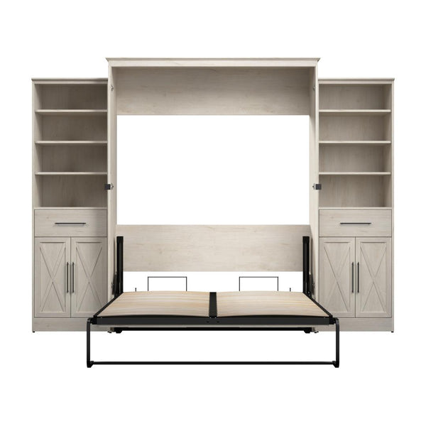 Queen Murphy Bed and Closet Organizers with Doors and Drawers (119W)