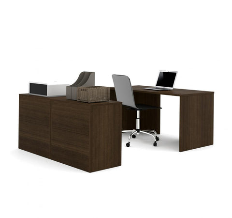Desk Shell and Two Lateral File Cabinets