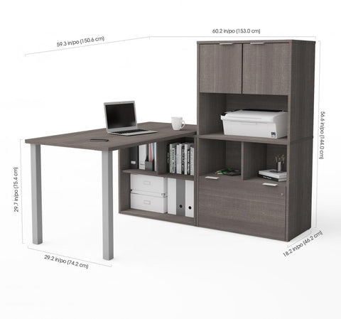 L-Shaped Desk with Hutch
