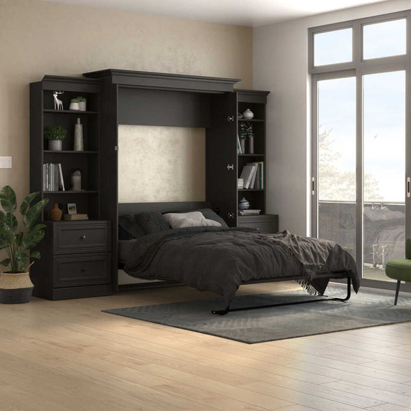 Full Murphy Bed and 2 Shelving Units with 2 Drawers (109W)