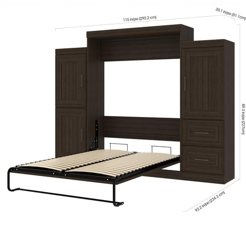 Queen Murphy Bed and 2 Storage Units (115”)