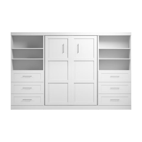 Full Murphy Bed and 2 Shelving Units with Drawers (131W)