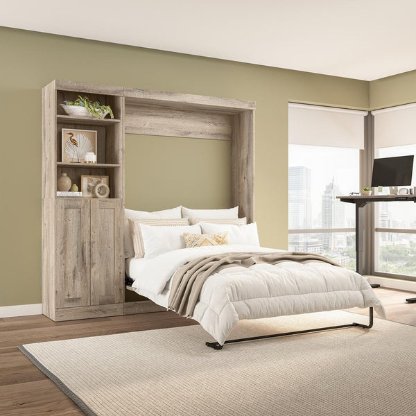 Full Murphy Bed and Closet Organizer with Doors (84W)