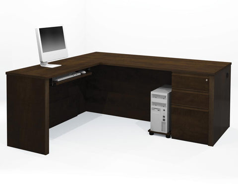 L-Shaped Desk with Assembled Pedestal