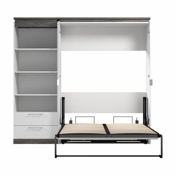 Full Murphy Bed with Shelves and Drawers (91W)