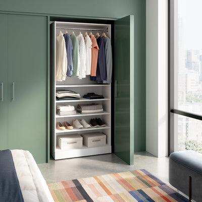 Modular Closet System with Shelves and Clothing Rod, 36W x 16D