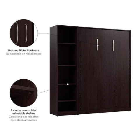Full Murphy Bed with Closet Organizer (79W)