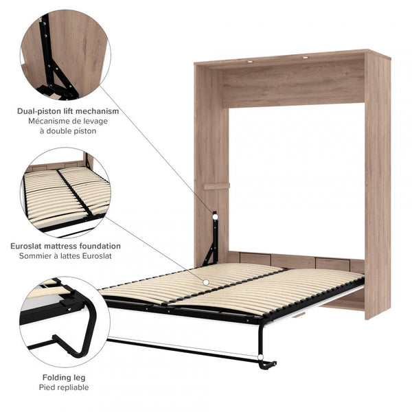 Queen Murphy Bed with Floating Shelves (104W)