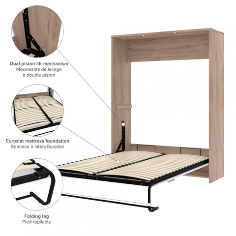 Queen Murphy Bed with Floating Shelves (104W)