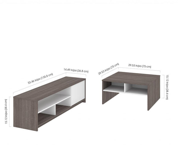 2-Piece set including a coffee table and a TV stand