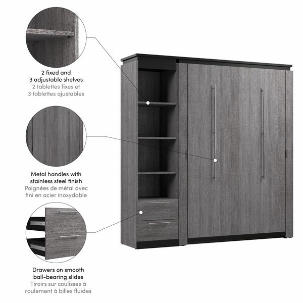 Full Murphy Bed with Shelves and Drawers (81W)