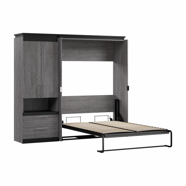 Full Murphy Bed with Storage Cabinet and Pull-Out Shelf (91W)