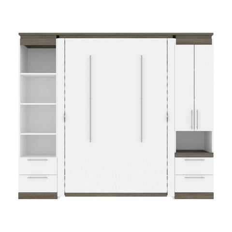 Full Murphy Bed and Narrow Storage Solutions with Drawers (99W)