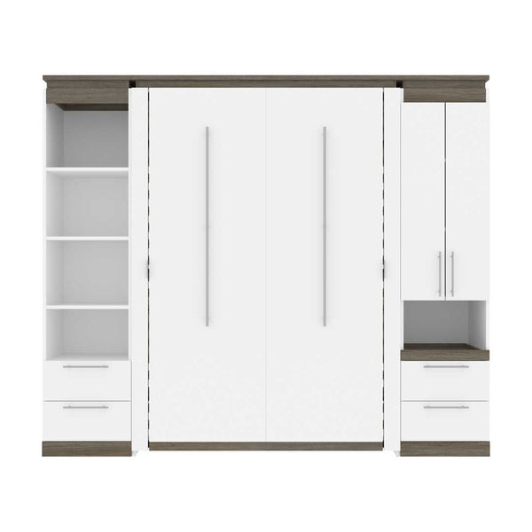 Full Murphy Bed and Narrow Storage Solutions with Drawers (99W)