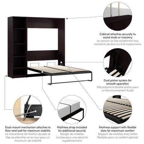 Full Murphy Bed with Closet Organizer (79W)