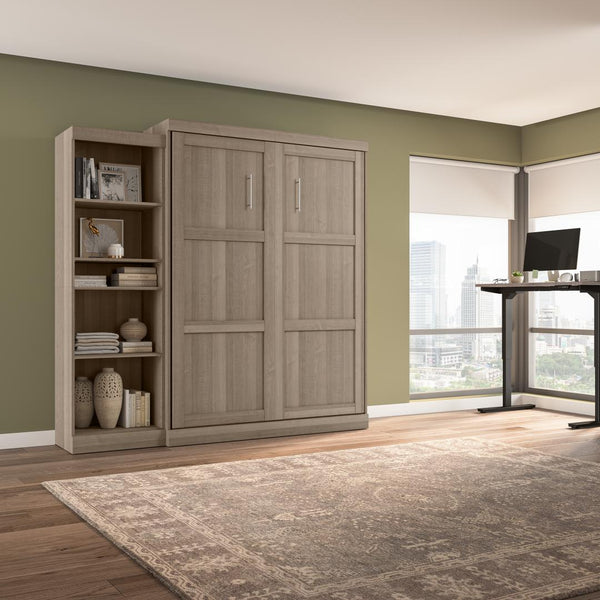 Queen Murphy Bed with Shelving Unit (90W)