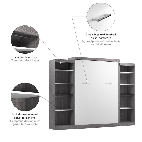 Queen Murphy Bed with 2 Closet Organizers (115W)