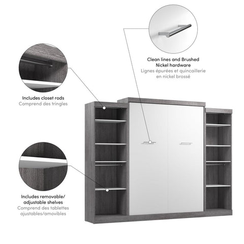 Queen Murphy Bed with 2 Closet Organizers (115W)