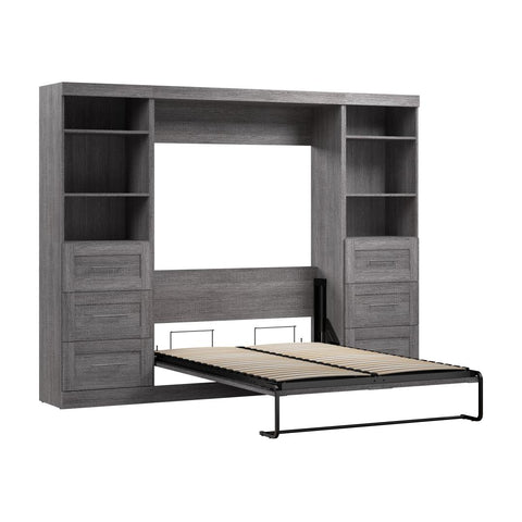 Full Murphy Bed and 2 Shelving Units with Drawers (109W)