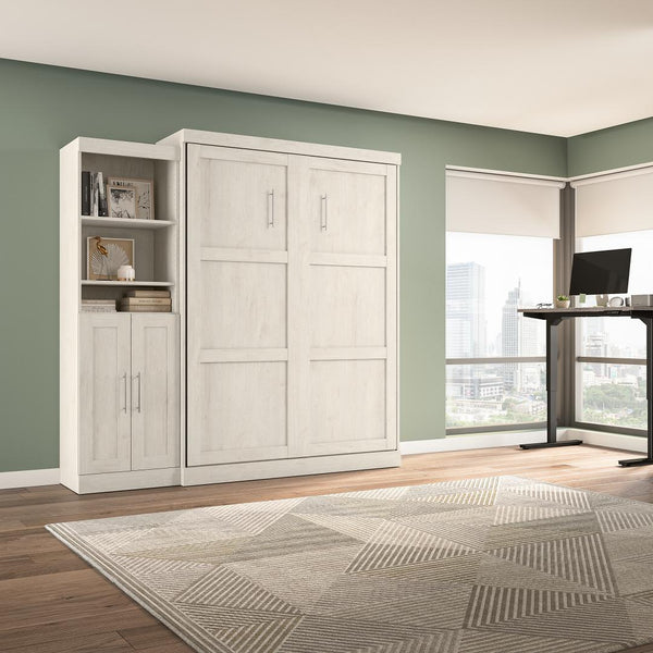 Queen Murphy Bed and Closet Organizer with Doors (90W)