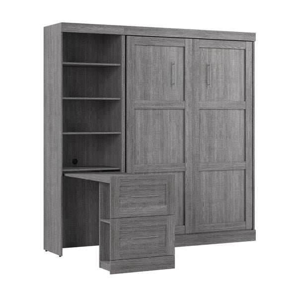 84W Full Size Murphy Bed with Pull-Out Desk