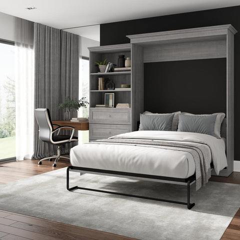 Queen Murphy Bed and Closet Organizer with Drawers (103W)