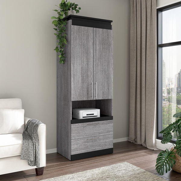 30W Tall Storage Cabinet with Doors, Drawers and Pull-Out Shelf