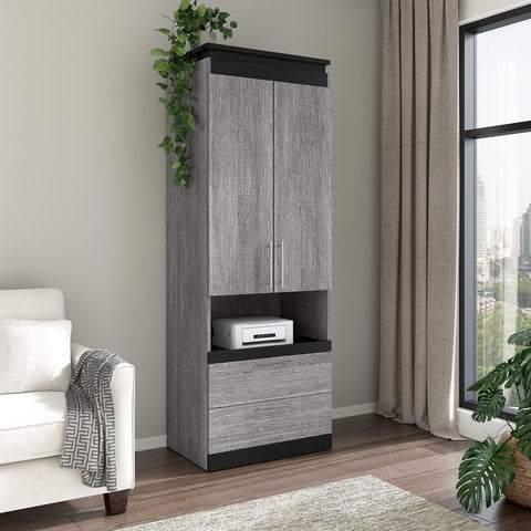 30W Tall Storage Cabinet with Doors, Drawers and Pull-Out Shelf