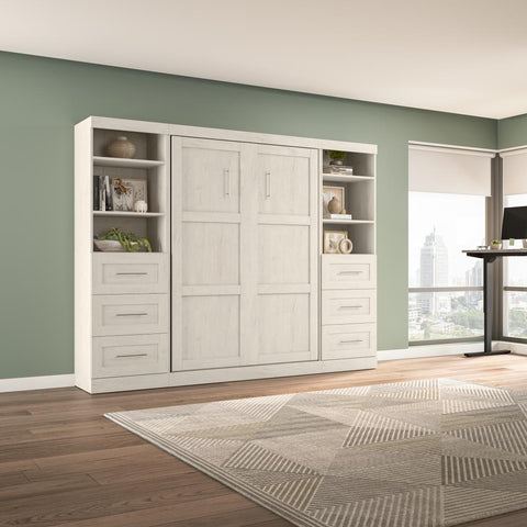 Full Murphy Bed and 2 Shelving Units with Drawers (109W)