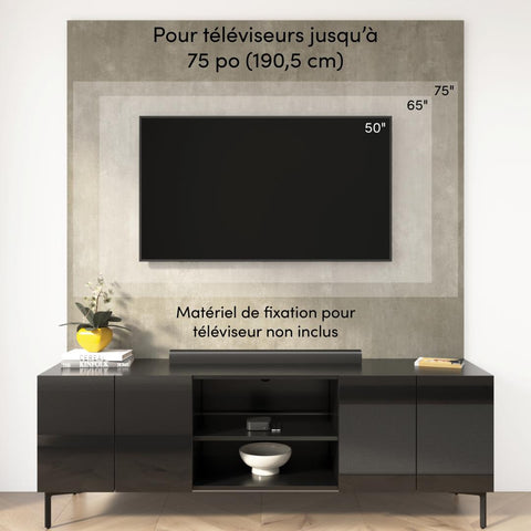 118W Modular Entertainment Center with TV Stand, Storage Cabinets with Hutches, and Small Wall Panel