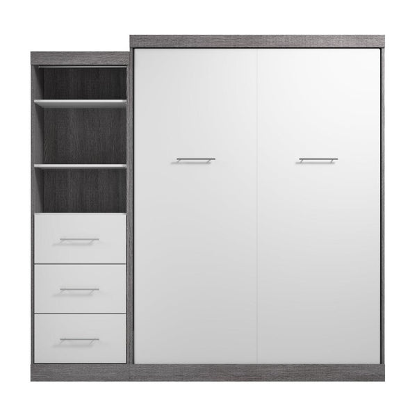 Queen Murphy Bed and Closet Organizer with Drawers (90W)