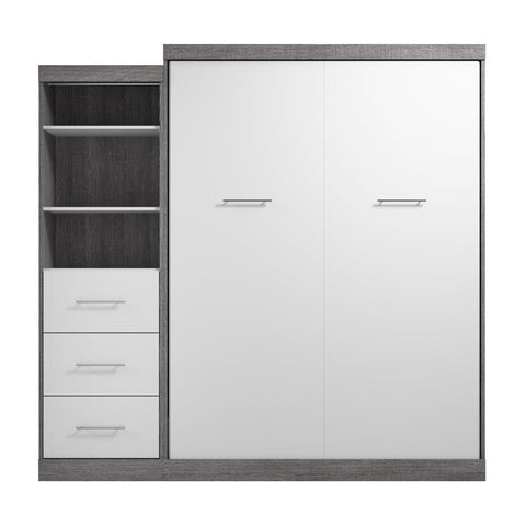 Queen Murphy Bed and Closet Organizer with Drawers (90W)