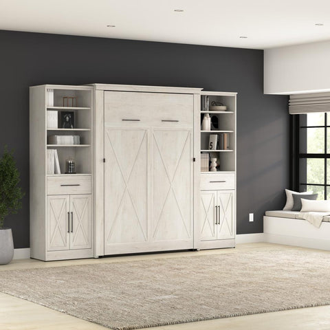 Full Murphy Bed and Closet Organizers with Doors and Drawers (113W)