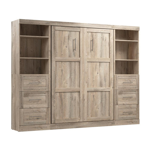 Full Murphy Bed and 2 Shelving Units with Drawers (109W)