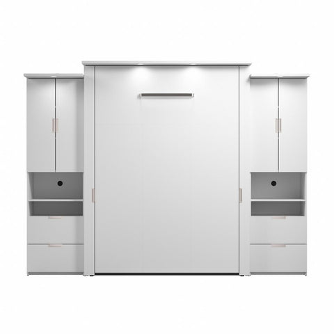 114W Queen Murphy Bed with 2 Storage Cabinets