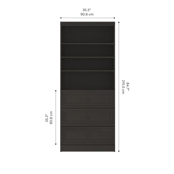 Traditional Closet System with Drawers, 36W x 20D