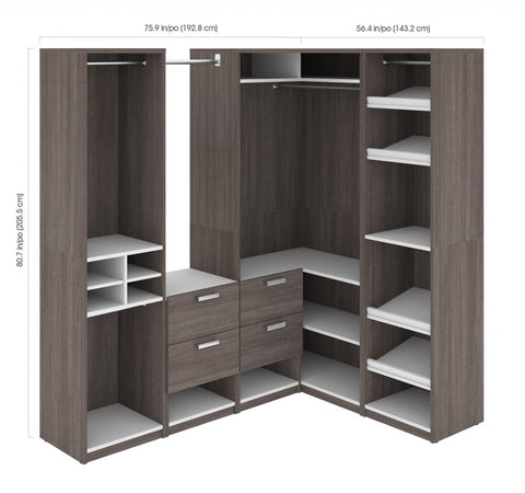 Walk-In Closet Organizer with 4 Drawers