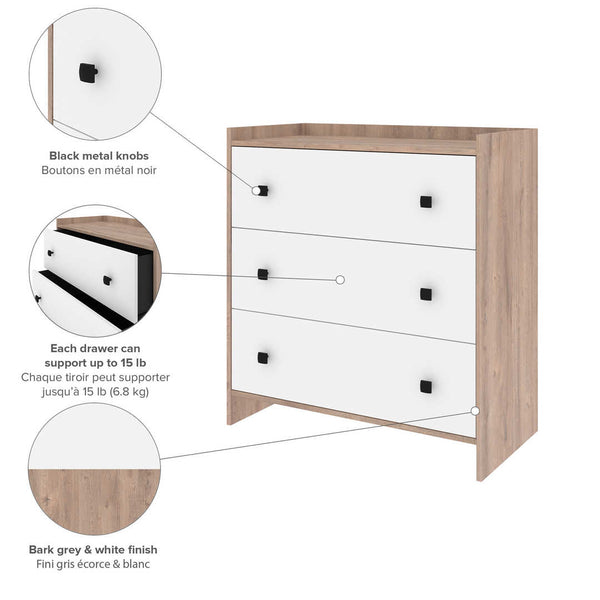 36W Dresser with 3 Drawers