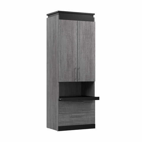 30W Tall Storage Cabinet with Doors, Drawers and Pull-Out Shelf