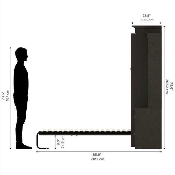 Full Murphy Bed and 2 Shelving Units with 2 Drawers (109W)