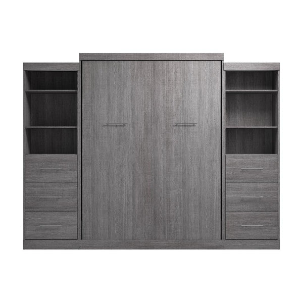 Queen Murphy Bed and 2 Closet Organizers with Drawers (115W)